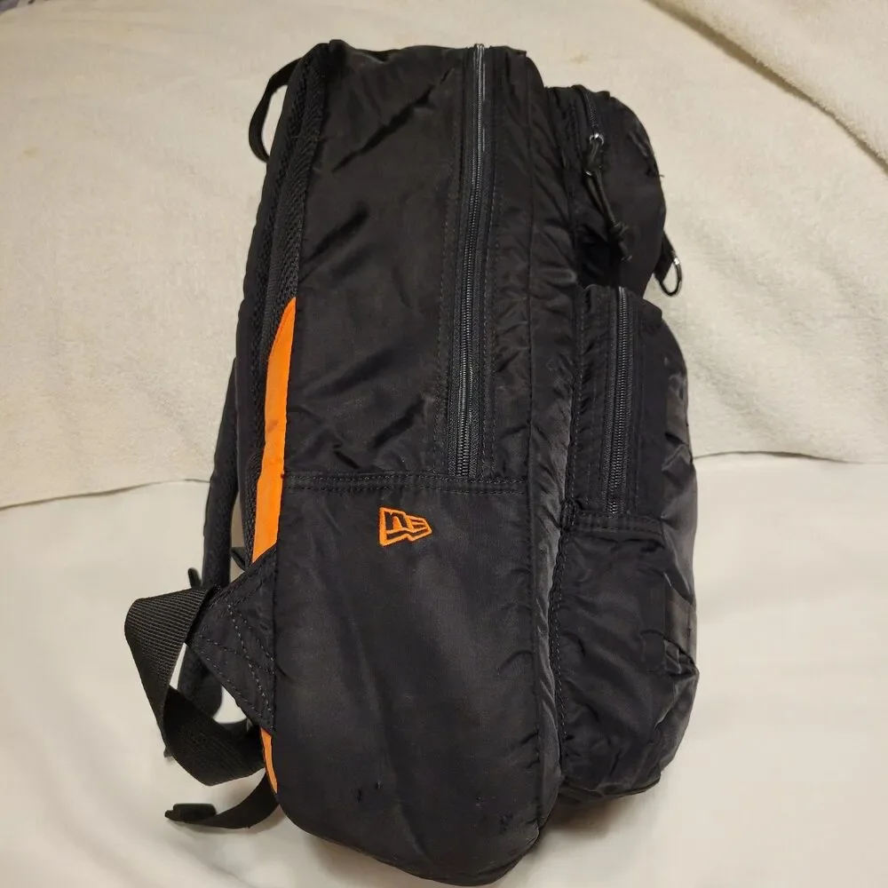 NEW ERA Commuter Small Rucksack Travel Black / Orange Backpack RARE